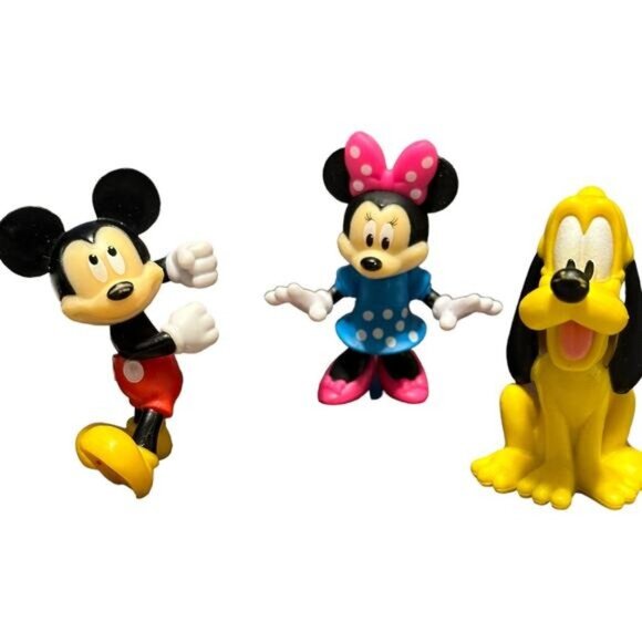 Minnie Mouse Pluto Mickey Mouse action figures or cake toppers - Picture 1 of 3